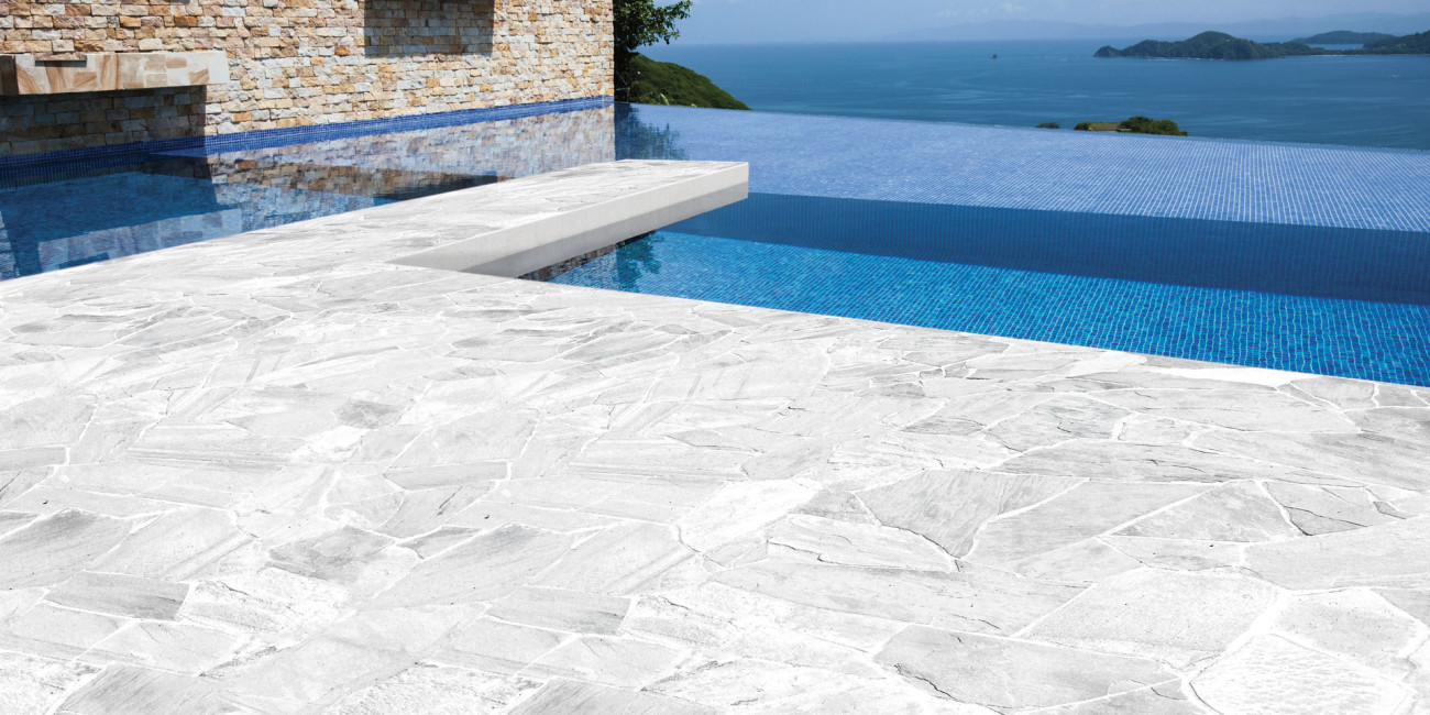 Santos White Natural Stone paving  