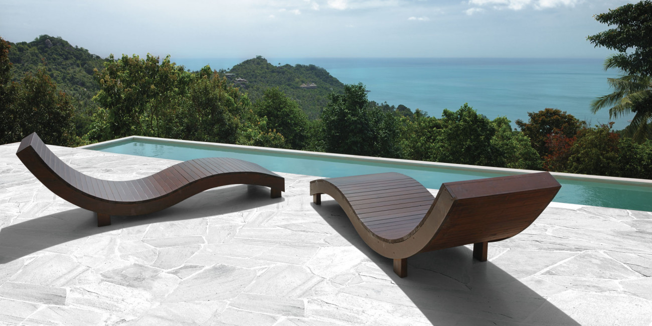 Pierre naturelle Santos White pavage