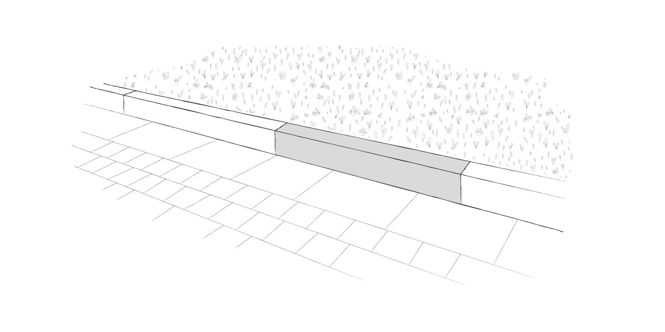 BORDSTEIN GRAU 100X25