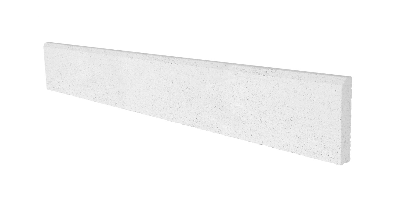 Zoccolino Bianco Levigato Bisellato 49x9x1,4 cm